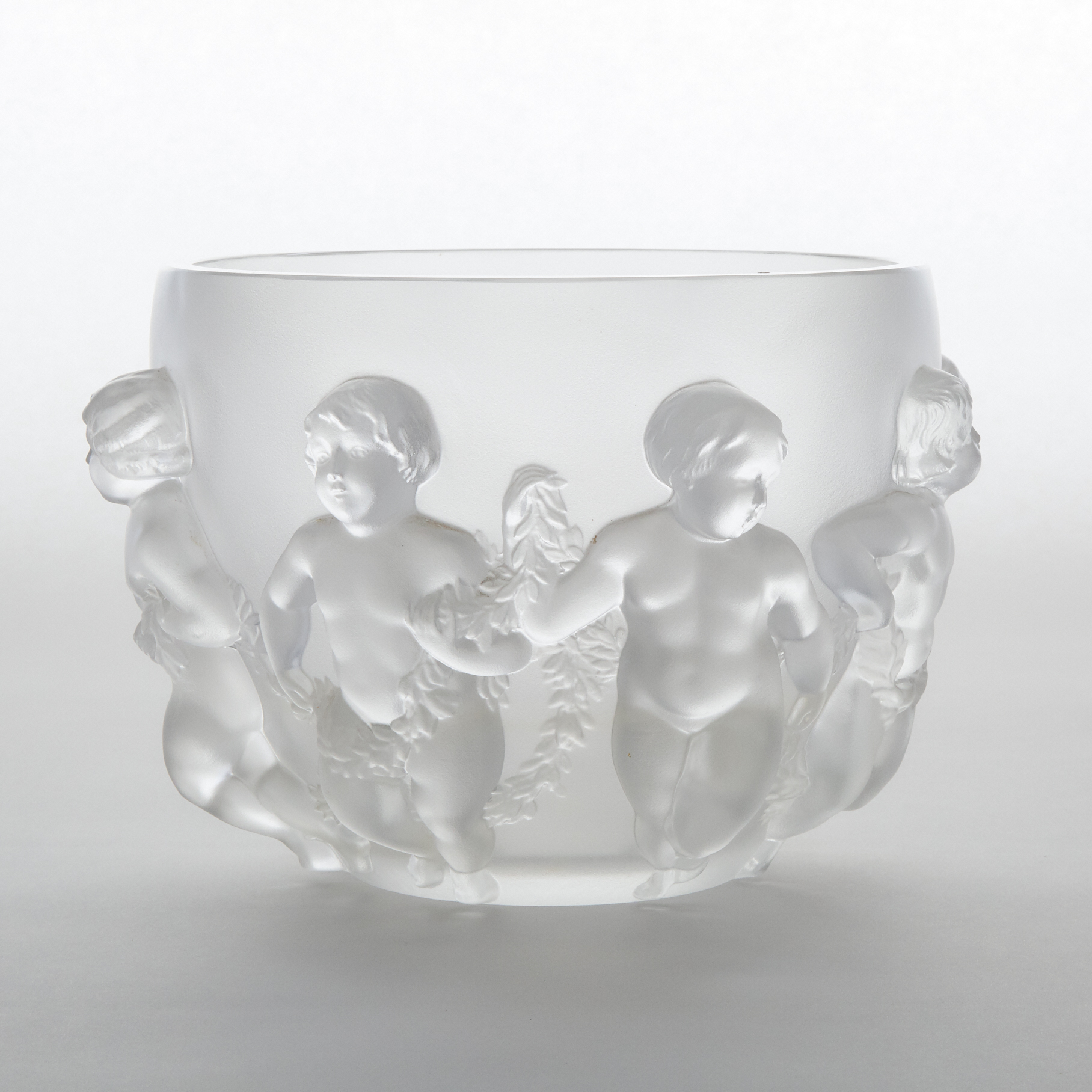 ‘Luxembourg’, Lalique Moulded and Frosted Glass Vase, post-1945