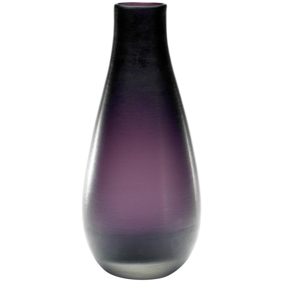 Venini Inciso Amethyst Glass Large Vase, Paolo Venini, c.1960