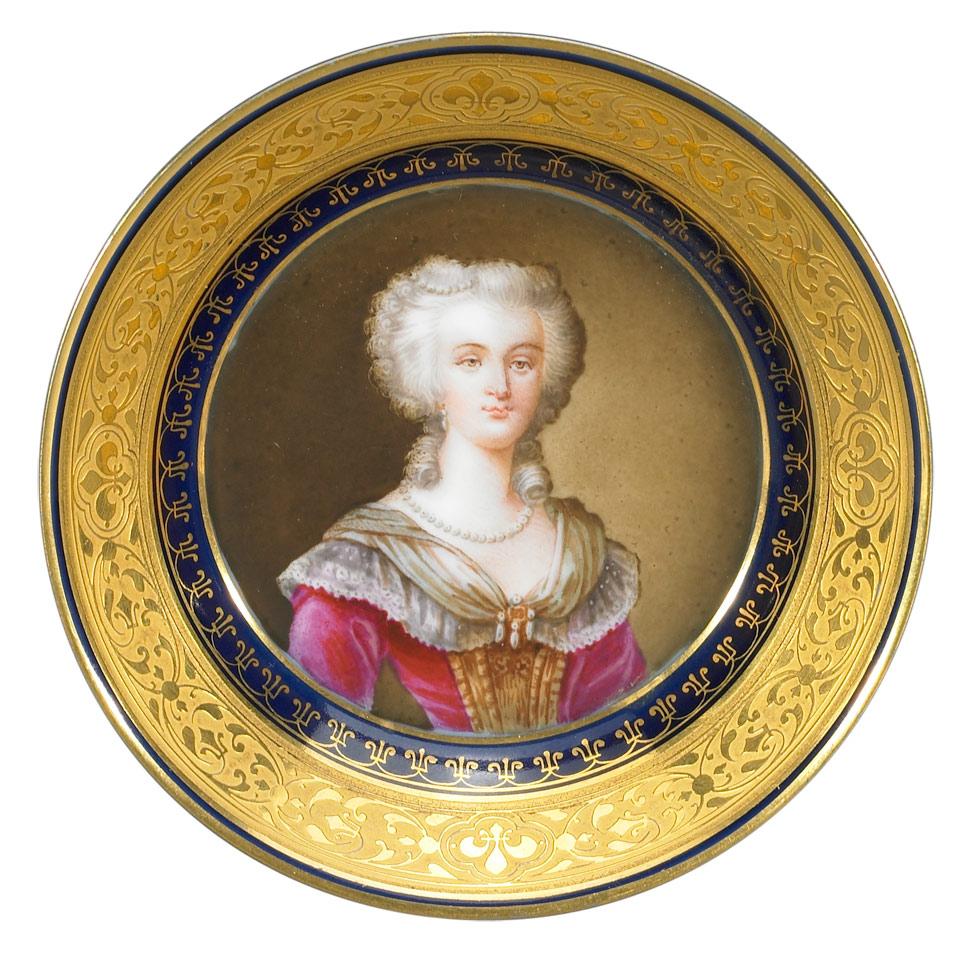 ‘Sèvres’ Marie Antoinette Portrait Saucer, late 19th century