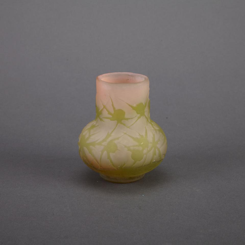 Gallé Cameo Glass Small Vase, early 20th century