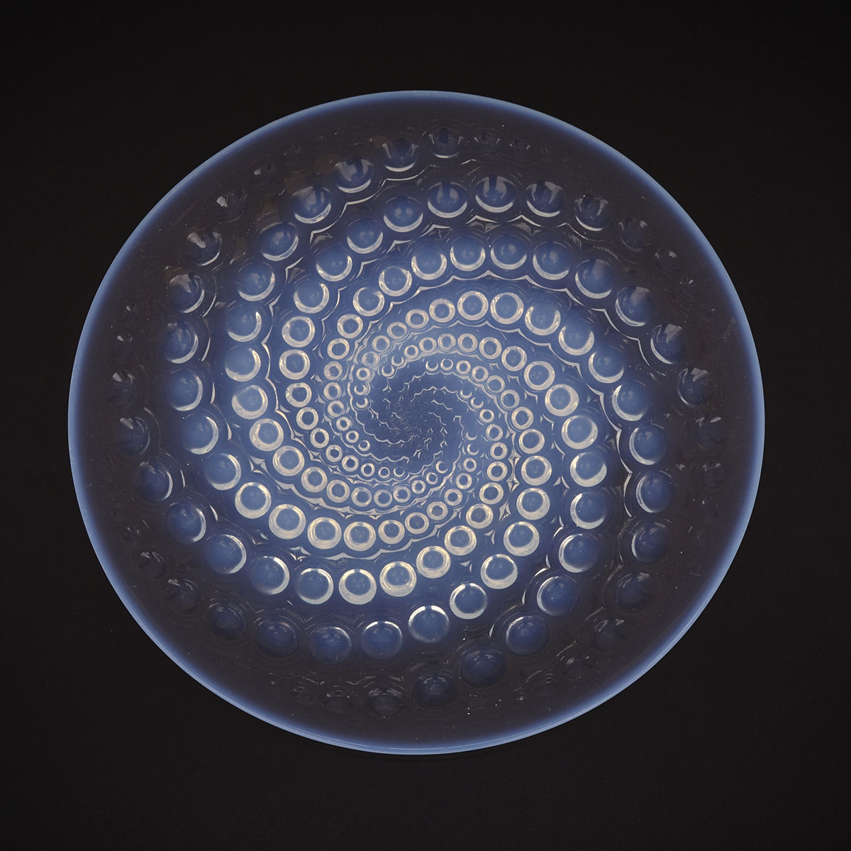‘Volutes’, Lalique Moulded Opalescent Glass Plate, 1930s