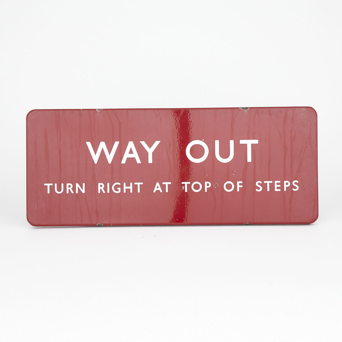 London Underground ‘Way Out’ Enamelled Metal Sign, mid 20th century